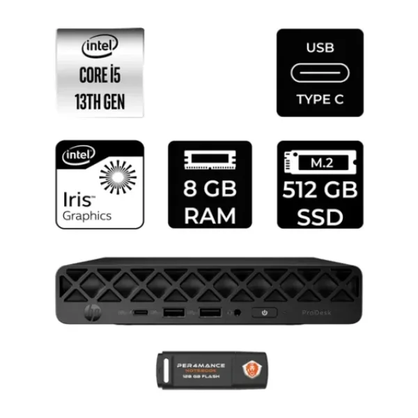 Hp Pro Mini 260 G9 Intel Core İ5 1335U 8Gb 512Gb Ssd Fdos Mini Masaüstü Bilgisayar