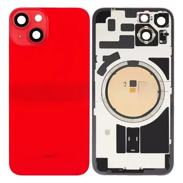 İphone 14 PLUS Full Arka Kapak Orijinal Arka Kemere Lensli (CAM) KIRMIZI