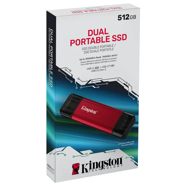 Kingston Dual SPSD/512GB USB 3.2 512 GB Taşınabilir SSD