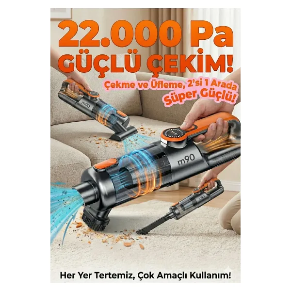 M90 PRO Şarjlı Araç Süpürgesi