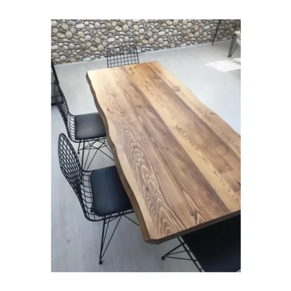 Masa Tasarım Dünyası Masa Tasarım Dünyasıx Su Yolu Kenar Ahşap Masif Yemek Masası - Ceviz - 80 x 180