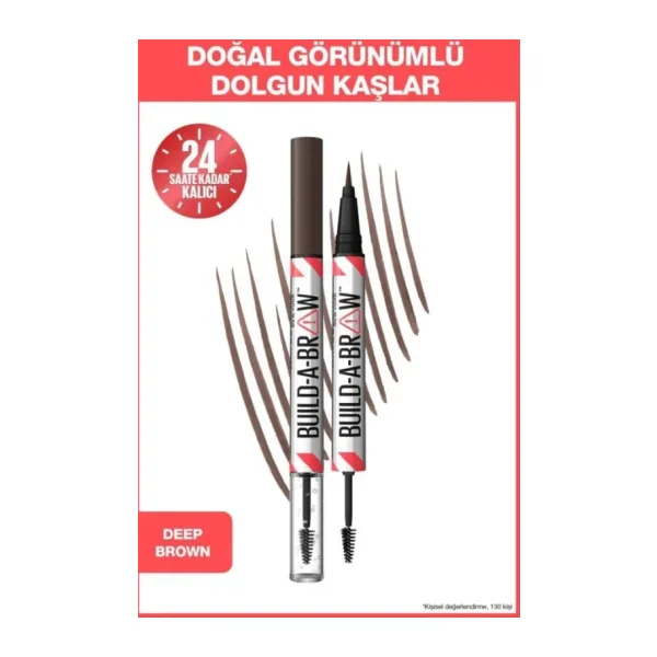 Maybelline New York Build a Brow 2 in 1 Deep Brown Kaş Kalemi ve Jeli