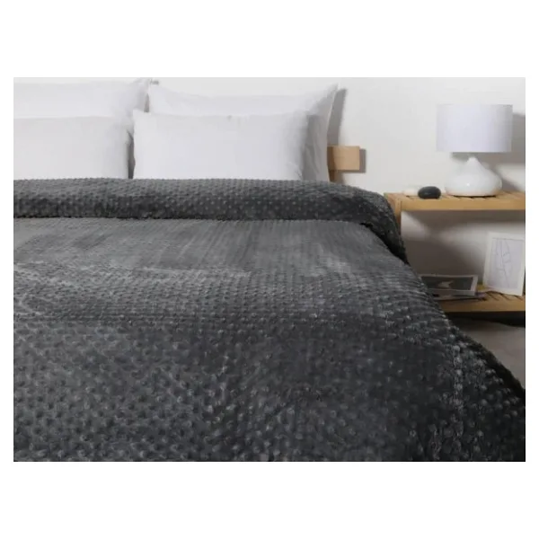 Merinos Pearl Tomurcuk Antrasit 200x220 cm Çift Kişilik Battaniye