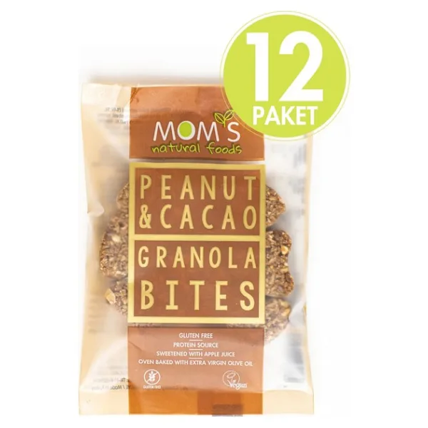 Mom's Natural Foods 12'li Glutensiz YER FISTIĞI & KAKAO Granola BITE - 480 gr