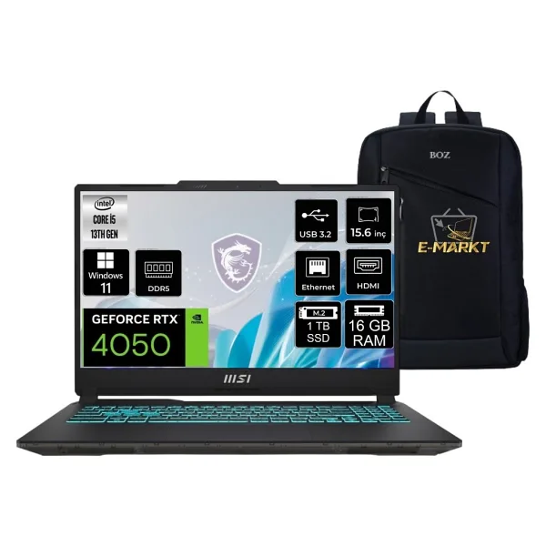 MSI Cyborg 15 A13VE-2268XTRNN i5-13420H 16 GB 1 TB SSD RTX4050 15.6" W11P Full HD Gaming Laptop