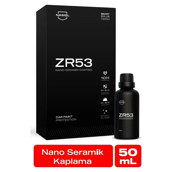 Nasiol ZR53 Araç Nano Seramik Kaplama ve Boya Koruma-10H-3 Yıl Dayanım-50ml-Su İtici-Çizik Önleyici