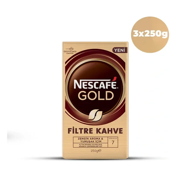 Nescafe Gold Filtre Kahve 250 gr 3'lü