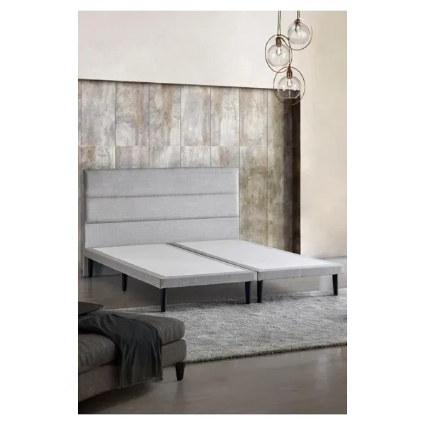 Niron Slim Baza Ve Baslik Takimi - 140X200 Cift Kisilik Kumas Kapli Metal Karyola Ve Baslik Seti