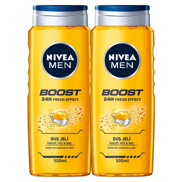 Nivea Men Boost 500 ml 2 Adet Duş Jeli