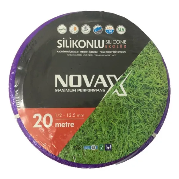 Novax Ekolüks Silikon Pvc Bahçe Hortumu 1/2 20mt