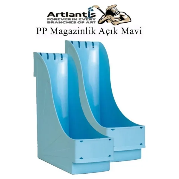 Plastik Magazinlik Açık Mavi 2 Adet Plastik Kutu Klasörü Magazinlik A4 Dosya ve Masa Düzenleyici Sınıf Ev Ofis