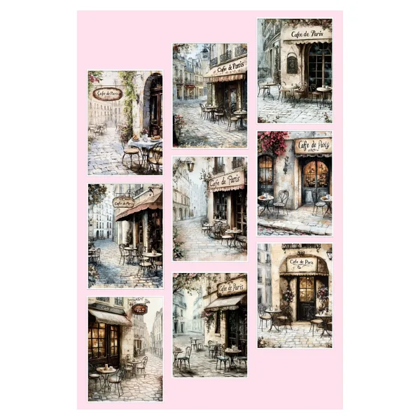 Qoeuyl Boutique Paris Sokak Temalı 9'lu Kartpostal