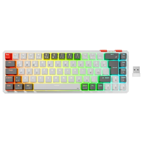 Rampage Yoru Mini Pro RGB TKL Red Switch Kablolu/Kablosuz Mekanik Oyuncu Klavyesi