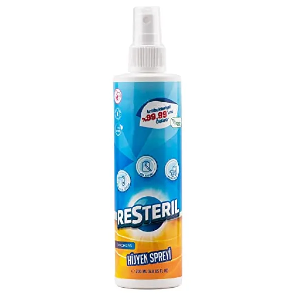 Resteril 200ml Alkolsüz Parfümsüz Bebek Çocuk Dezenfektan Su Bazlı Emzik ve Yüzey Temizleyici Hijyen Spreyi