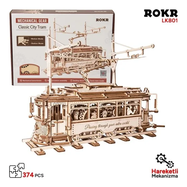 Rokr LK801 Klasik Tramvay Hareketli Ahşap Maket