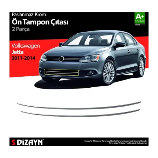 S-Dizayn Vw Jetta Krom Ön Tampon Çıta 2 Prç 2011-2014