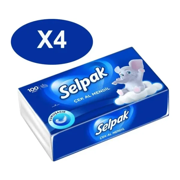 Selpak 100'lü 4 Adet Çek-Al Mendil