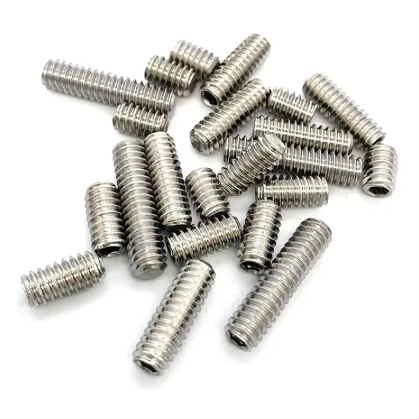 Setskur Civata M6x6 mm 20 Adet Vidalı Pim Paslanmaz Çelik İnox DIN 916 A2 Kalite Konik Uçlu içten Altıgen Vida