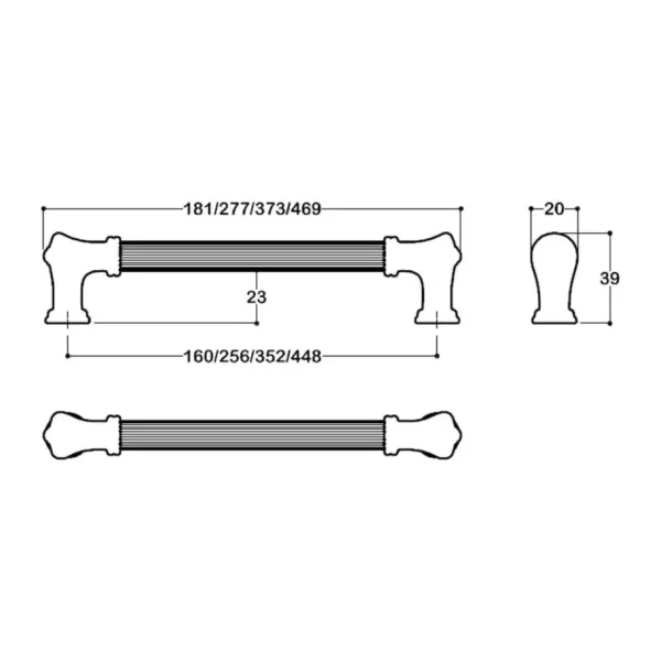System 4640 Klasik Kulp Antik Renk 256 mm