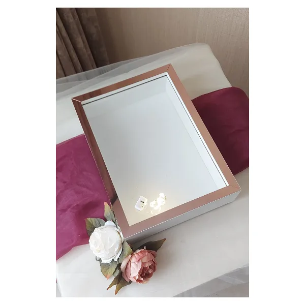 Verda Çerçeve Ledli Yeni Trend 25x35 Cm Beyaz-rose Derin Gül Tasarım Çerçevesi! Gül Kutusu Anı Çerçevesi! Isimsiz