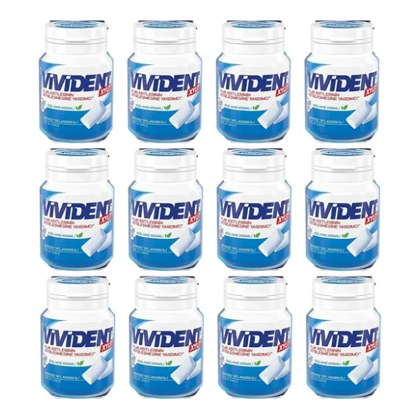 Vivident Xylıt Plak Asitlerinin Nötrleşmesine Yardımcı Yeşil Nane Aromalı Şekersiz Tatlandırıcılı Draje Sakız 63 G X 12 Adet