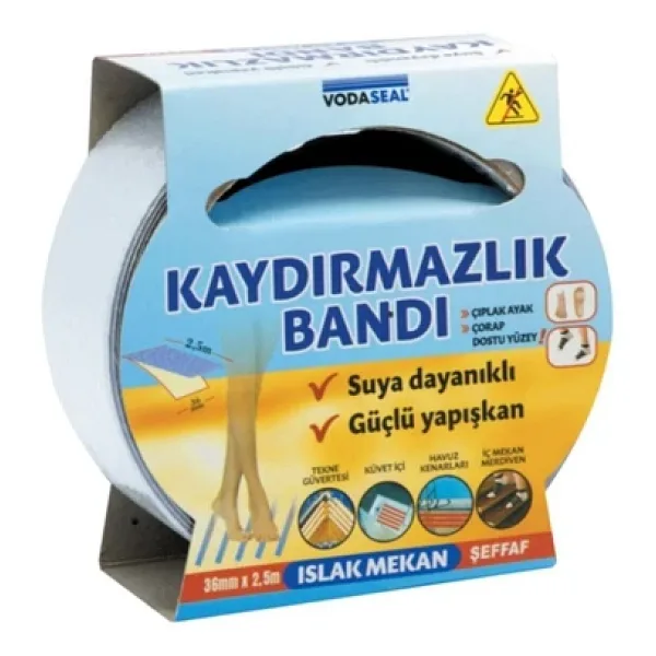 VODASEAL KAYDIRMAZLIK BANDI ŞEFFAF 36 MM X 2,5 MT