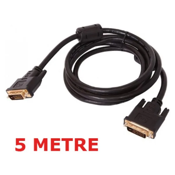 5m Metre Dvi Dvi Kablo - 24+1 Dvi to Dvi Kablo Altın Uç