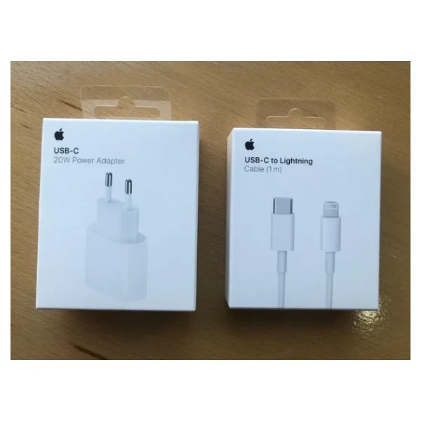 Apple 20 W Usb-c Güç Adaptörü Mhje3tu/a Ve Usb-c - Lightning Kablosu (1m) - Mm0a3zm/a (1 Set) Orijinal