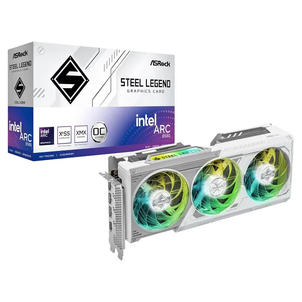 Asrock Arc B580 Steel Legend OC 192 Bit GDDR6 12 GB Ekran Kartı