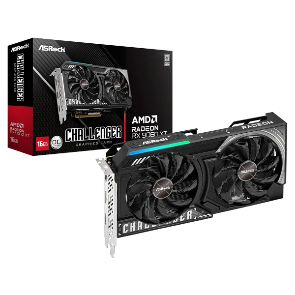 Asrock RX 9060 XT Challenger OC CL 16GO 128 Bit GDDR6 16 GB Ekran Kartı