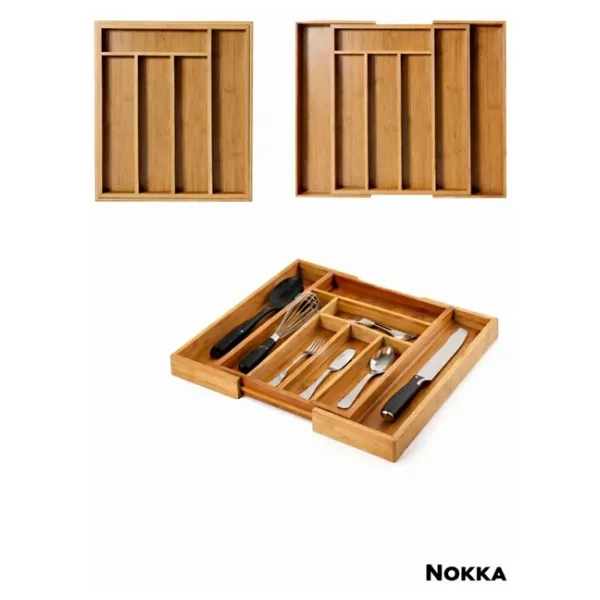 Bambu Ayarlanabilir Çekmece İçi Kaşıklık 5-7 Bölmeli, Organizer