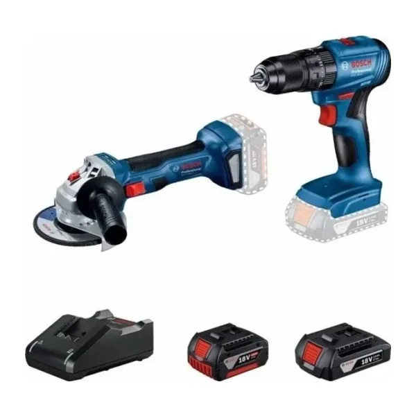 Bosch GWS 180-LI + GSB 185-LI 18 V Çift Akülü 2+4 Ah Elektrikli El Aletleri Seti