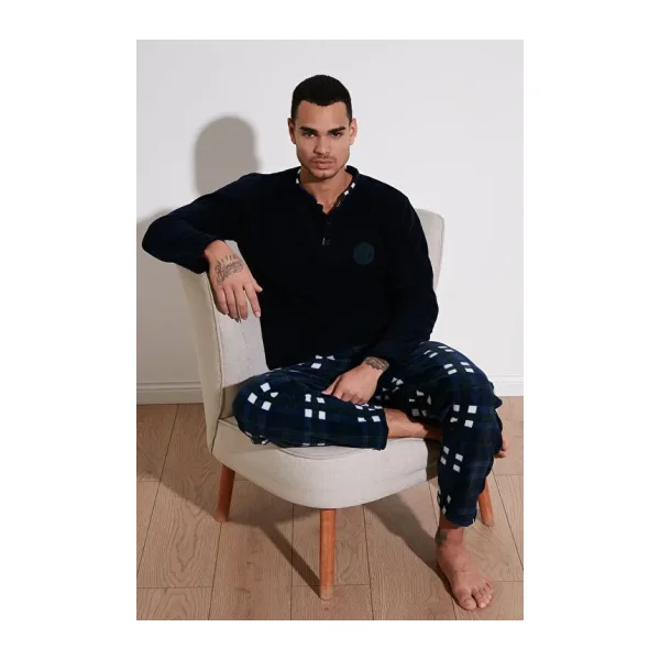 Buratti Regular Fit Bisiklet Yaka Kışlık Yumuşak Dokulu Polar Pijama Takımı Erkek PİJAMA TAKIMI 6096