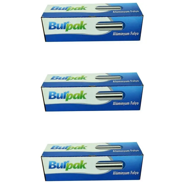 Burpak Alüminyum Folyo - 30 Cm. x 50 Metre - 10 Mikron - 3 Paket