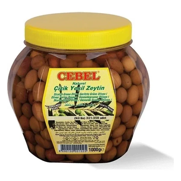 Cebel Çizik Yeşil Zeytin Erdemit 321-350 1000gr Pet