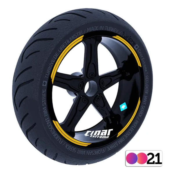 Çınar Extreme Double Stripe Jant Şeridi Sticker Reflektif, Floresan, Özel Renkler Çınar Extreme
