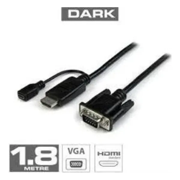 Dark DK-HD-AHDMIXVGAL180 1.8 m HDMI to VGA Dönüştürücü