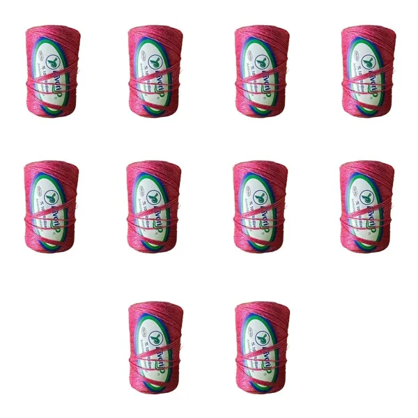 Favori İp 5000 Denye -0.8 Mm- Ambalaj ve Paket İpi Naylon Burgulu Örgü Çamaşır İpi - Pembe - 10 Adet