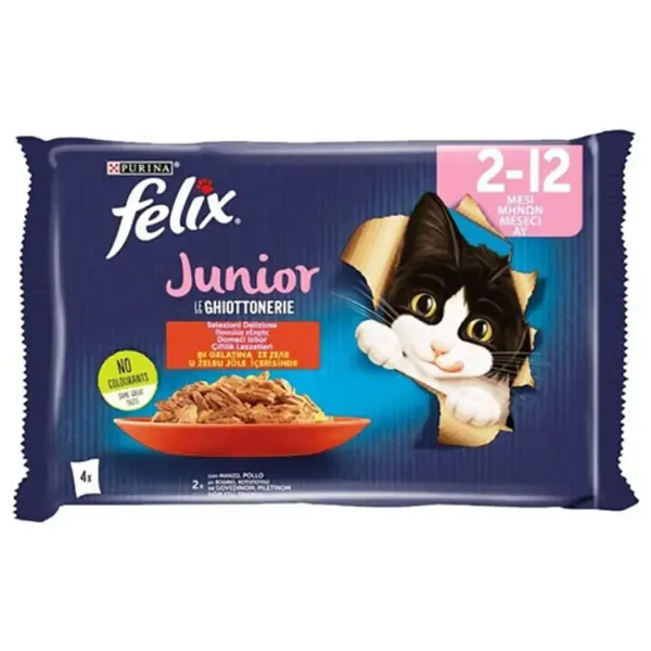Felix Sığır Etli ve Tavuklu 4x85 gr Yavru Kedi Yaş Maması