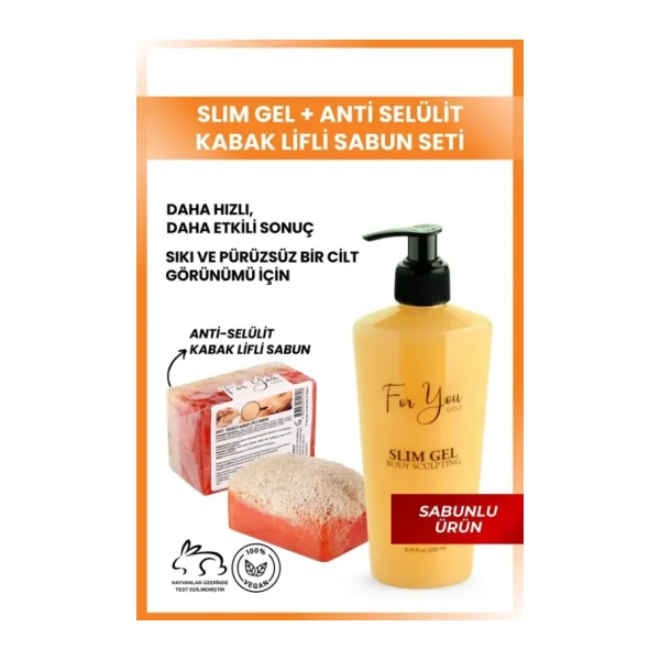 For You Gold Slim Jel Inceltici - Sıkılaştırıcı - Yağ Yakıcı- Çatlak Karşıtı Ve Selülit Kremi & Kabak Lifli Sabun