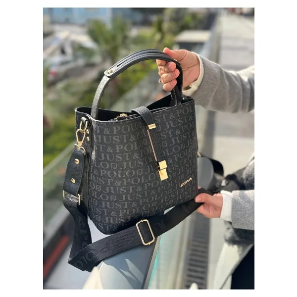 Just Polo Kadın Günlük Kullanıma Uygun Ayarlanabilir Askılı Şık El & Omuz Çantası Ebat: 22 x 20 cm