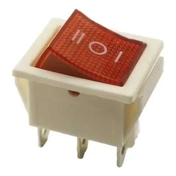 KCD4 ON-OFF-ON Üç Konumlu Işıklı Anahtar 6 Pin - Beyaz