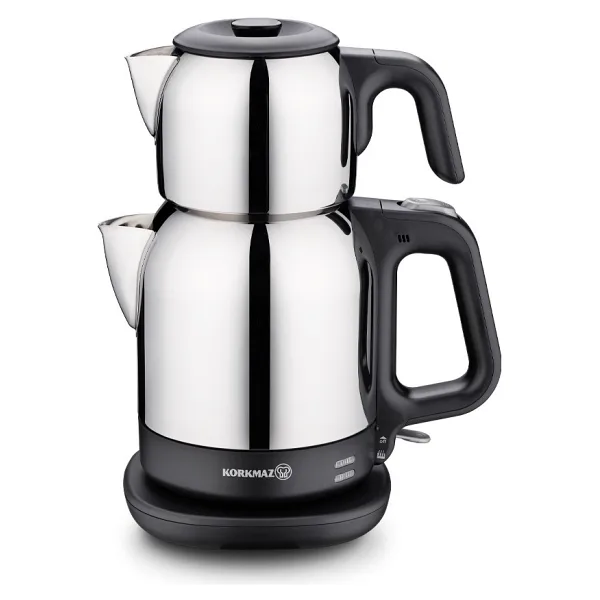 Korkmaz A359-12 Demkolik Inox Siyah 1600 W Çelik Çay Makinesi