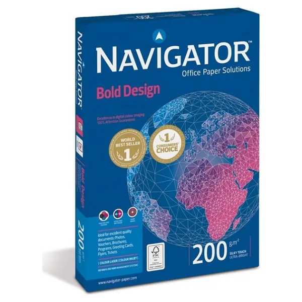Navigator A4-200 gr Gramajlı Fotokopi Kağıdı 150 Yaprak 200 gr Kaliteli Beyaz Kağıt