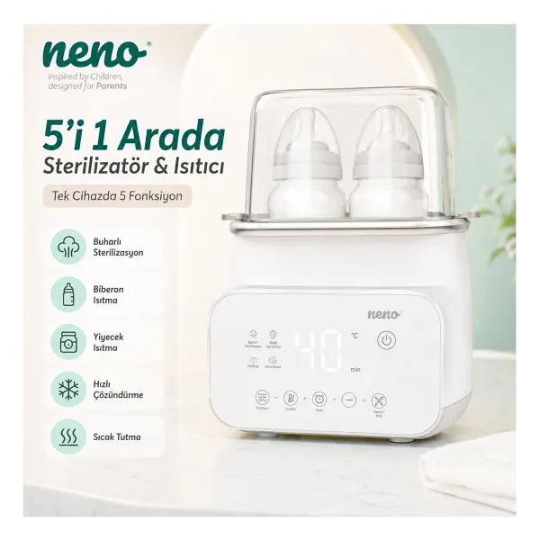 Neno Vita 5 in 1 Buhar Sterilizatörü ve Biberon Isıtıcı