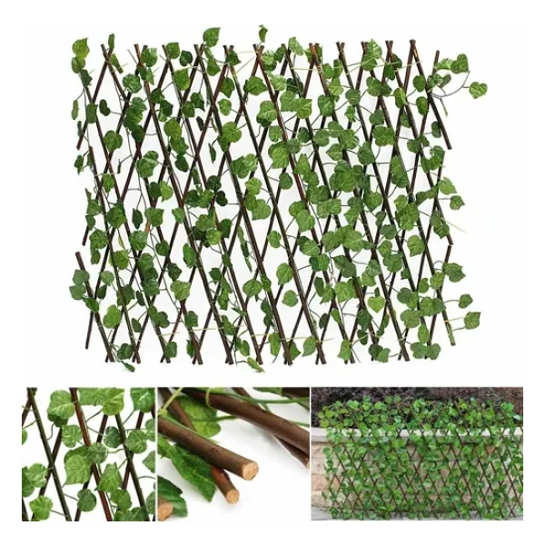 Netten Evime Yapay Çiçek Akordiyon Çit Yapay Sarmaşık lı Duvar Dekoru 210x90 cm