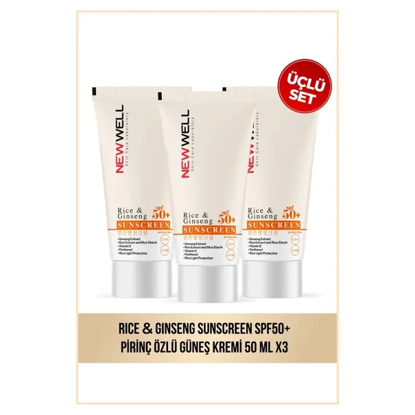 New Well Rice & Ginseng 50 ml 3 Adet 50 Faktör Güneş Kremi