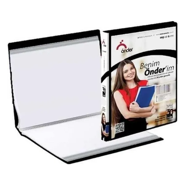 Önder Önder A4 Katalog Sunum Dosyası Ön Cepli Pp 60 Sayfa Kapasiteli Siyah 1260-3