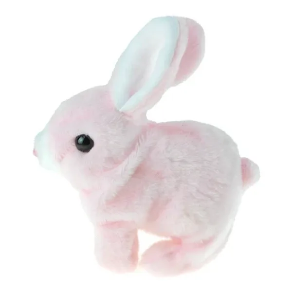 Oyuncak Tavşan Sevimli Pelüş Tavşan Pink Sesli Hareket Pilli 17Cm