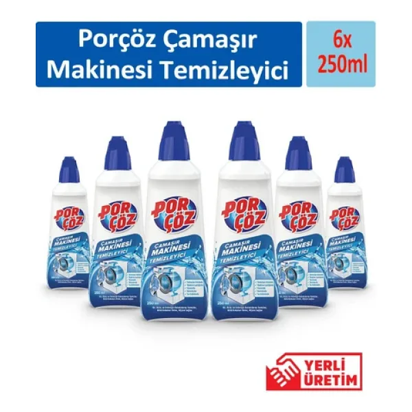 Porçöz Çamaşır Makinesi Temizleyici 250 Ml X 6 Adet